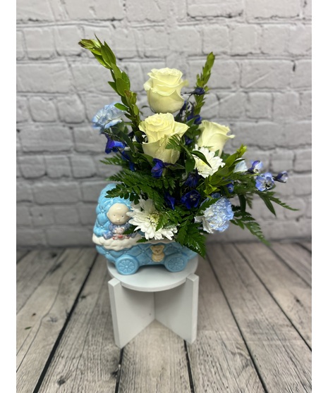 BLUE BABY CARRIAGE
