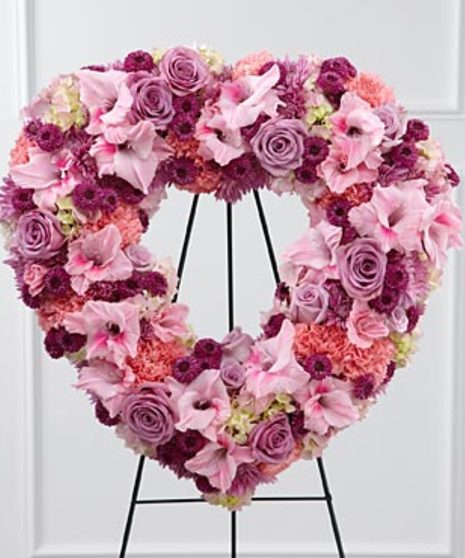 Eternal Rest Heart Shaped Floral Wreath