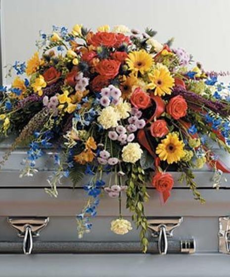 Bold Colors Casket Spray