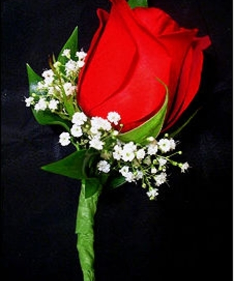 Single Red Rose Boutonniere