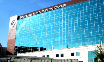 A modern glass building with 